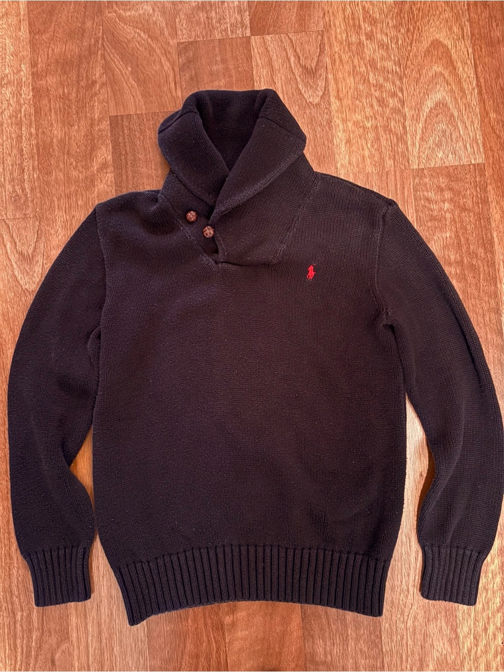 Polo by Ralph Lauren Navy Shawl-Collar Sweater 100% Cotton Boys 14/16